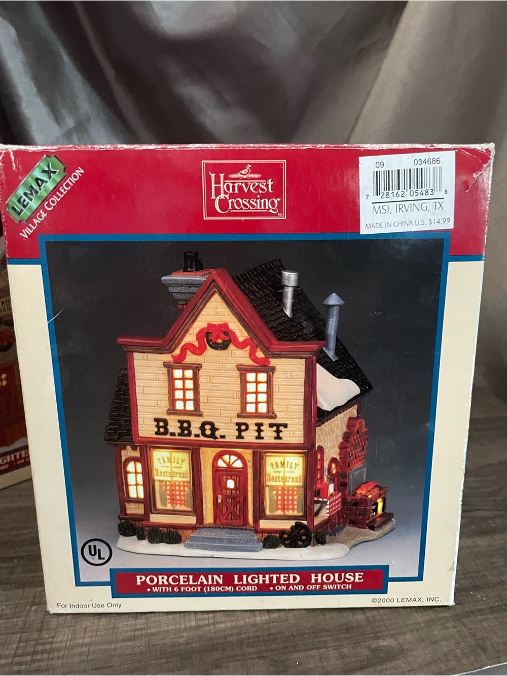 Vintage Lemax Harvest Crossing B.B.Q. Pit Lighted House #05483 - Boxed, LED